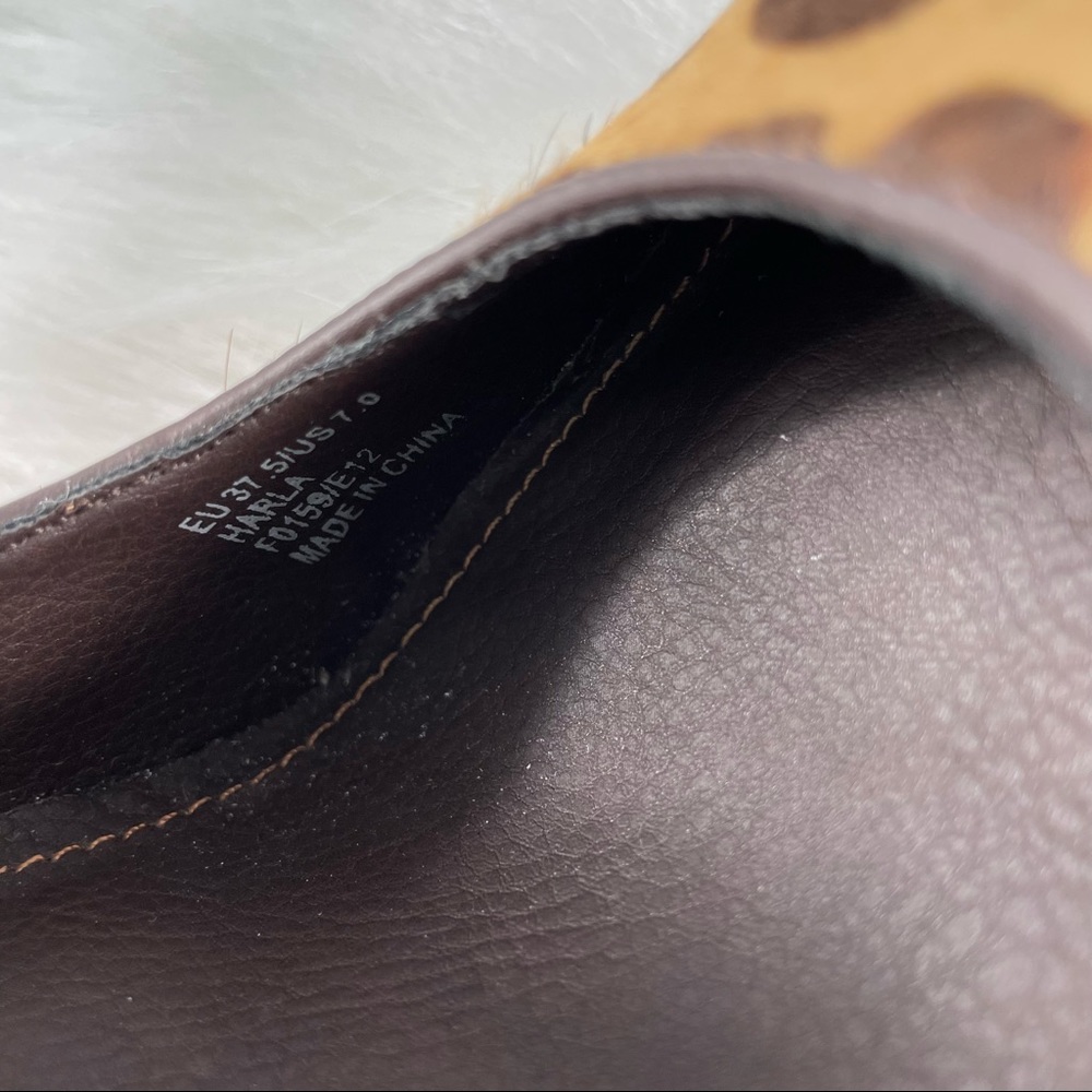CALVIN KLEIN Leopard Print Wedges, made with Cow fur, NEW - Picture 6 of 13